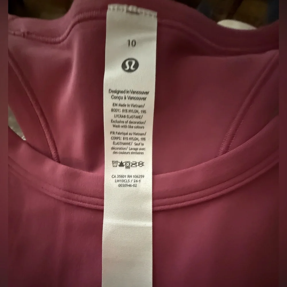 Lululemon Align Waist Length Racerback. New With Tags. Washed Mauve. Size 10. - Picture 5 of 6